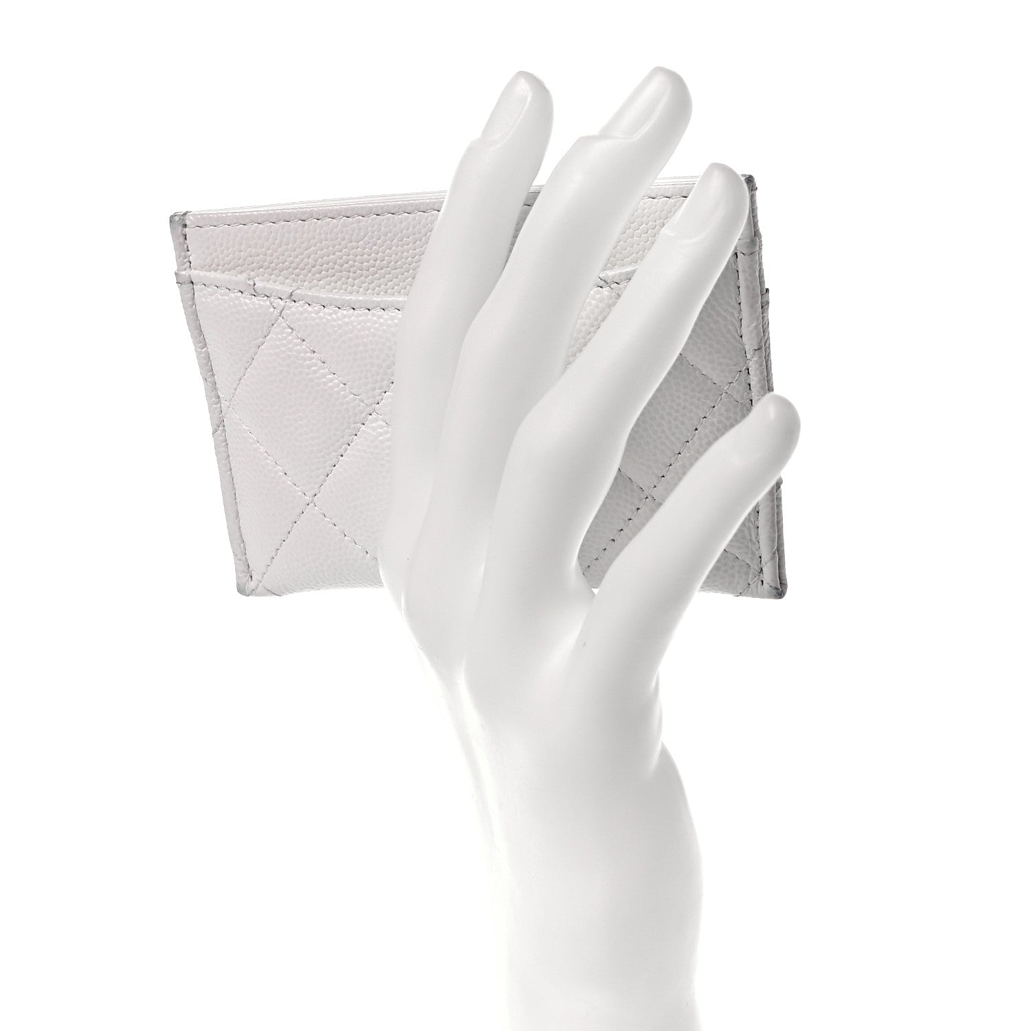 Chanel Caviar Quilted Card Holder White 4 of 22