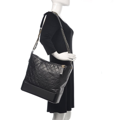 Chanel Aged Calfskin Quilted Maxi Gabrielle Hobo Black 2 of 16