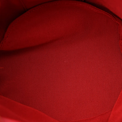Chanel Caviar Suede Quilted Drawstring Bucket Bag Dark Red 5 of 11