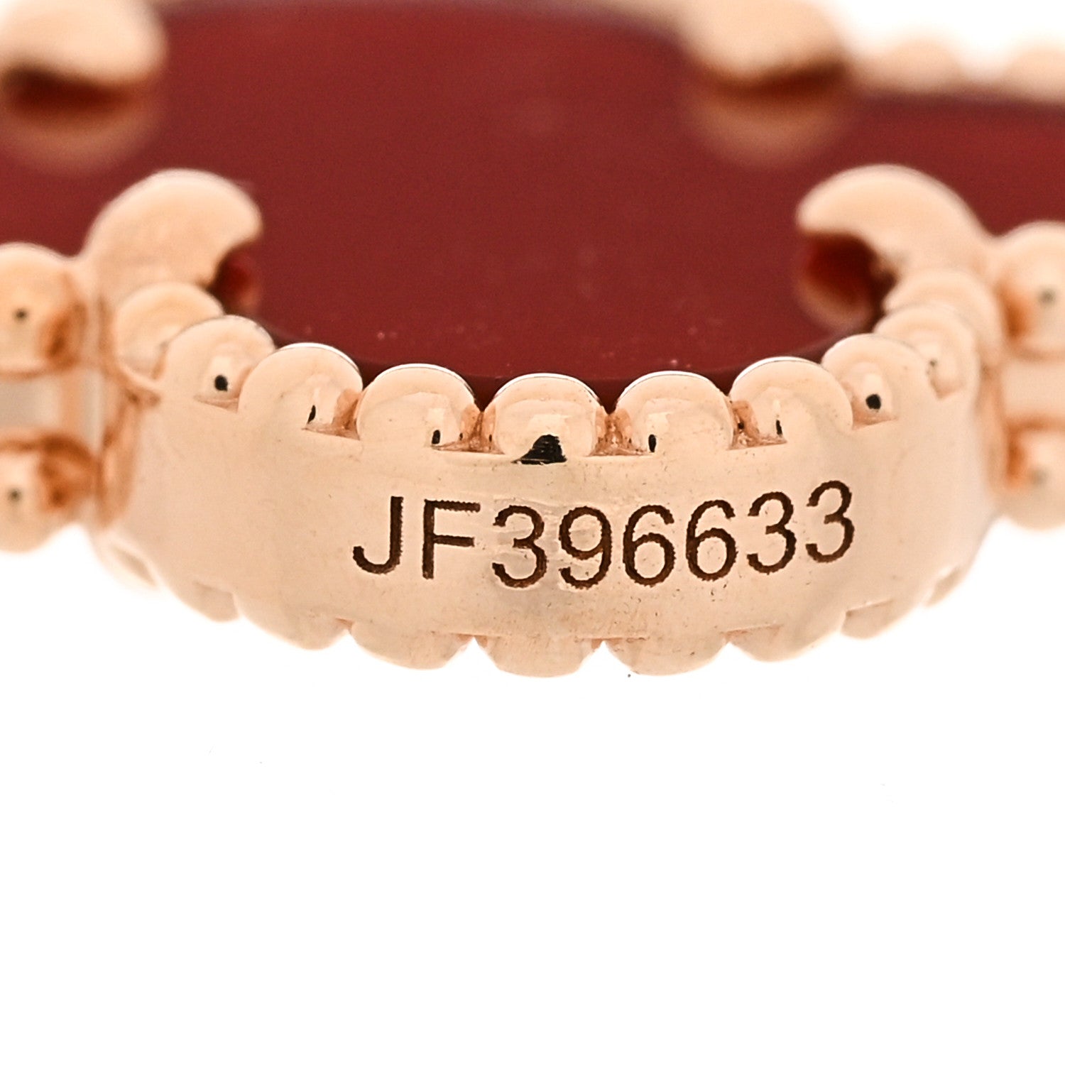Van Cleef & Arpels VAN CLEEF & ARPELS 18K Rose Gold Carnelian 5 Motifs Guilloche Vintage Alhambra Bracelet 4 of 4