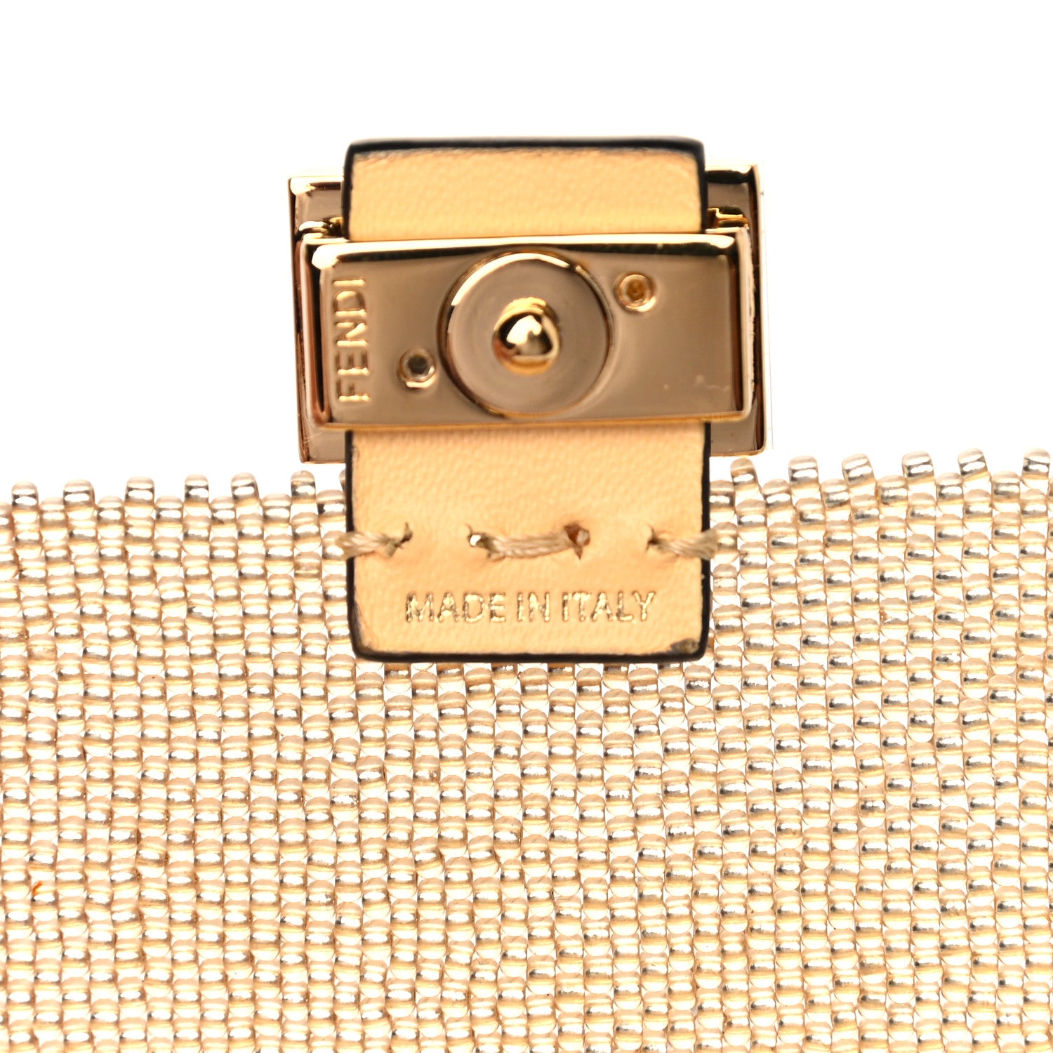 Fendi Glass Vitello King Beaded Mini Pico Baguette Charm Semolino 5 of 6