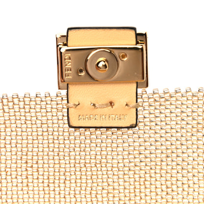 Fendi Glass Vitello King Beaded Mini Pico Baguette Charm Semolino 5 of 6