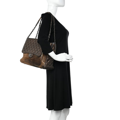 Chanel Metallic Lambskin Pony Hair Quilted Large Paris-Salzburg Front Flap Tote Bronze 2 of 14