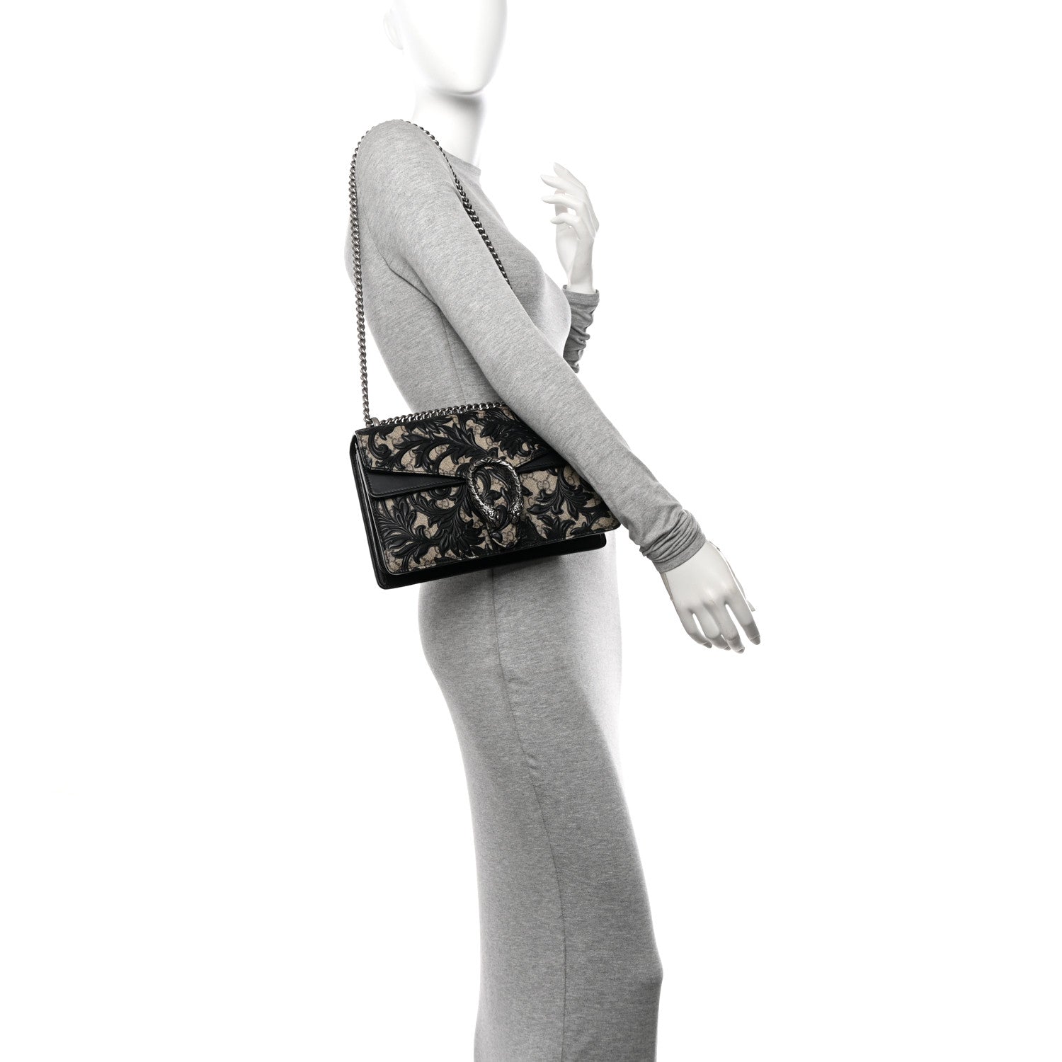 Gucci GG Supreme Monogram Arabesque Small Dionysus Shoulder Bag Black 2 of 10