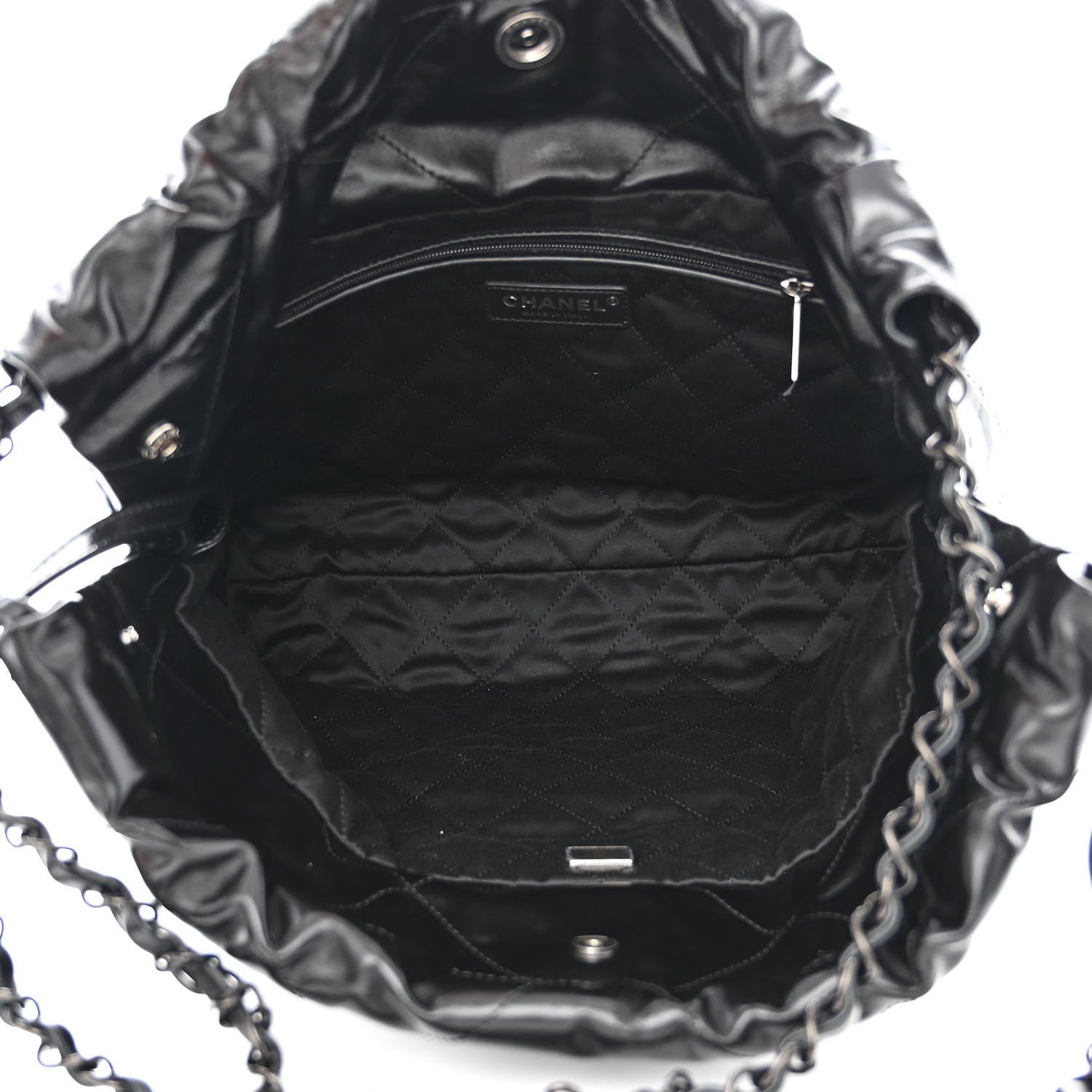Chanel Shiny Calfskin Quilted Small Chanel 22 So Black 6 of 14