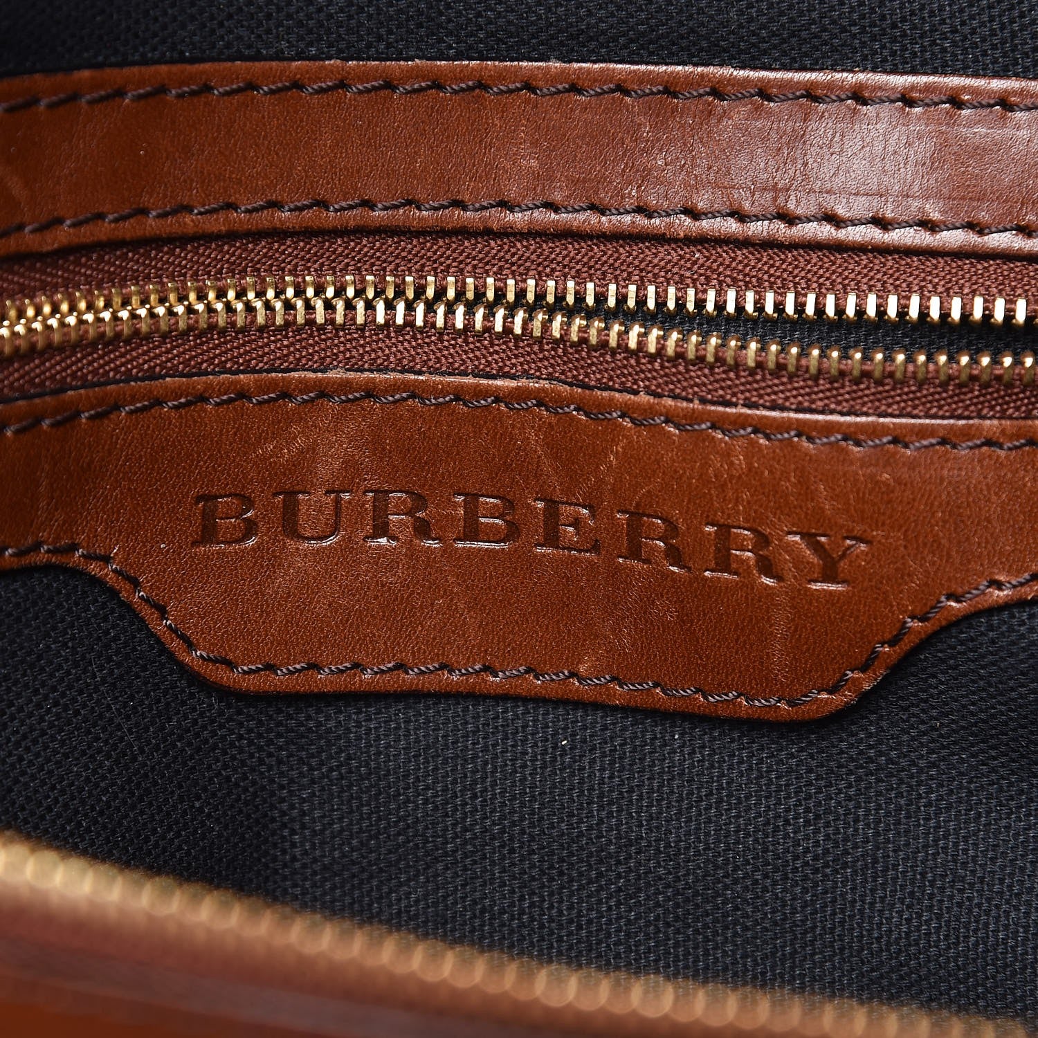 Burberry House Check Bridle Calfskin Medium Gosford Hobo Dark Tan 9 of 14
