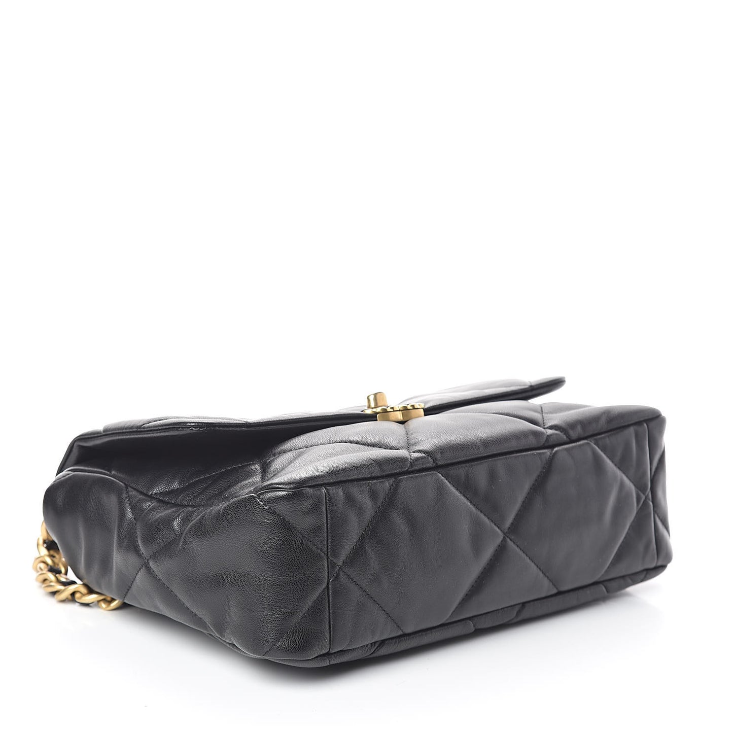 Lambskin Quilted Large 19 Flap Black