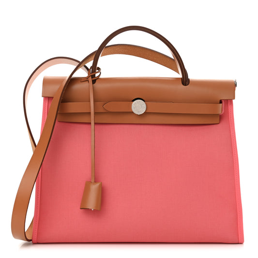 Vache Hunter Toile Herbag Zip 31 PM Rose Azalee Natural