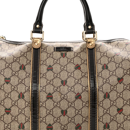 Gucci GG Plus Monogram Hearts Medium Joy Boston Dark Brown 8 of 14