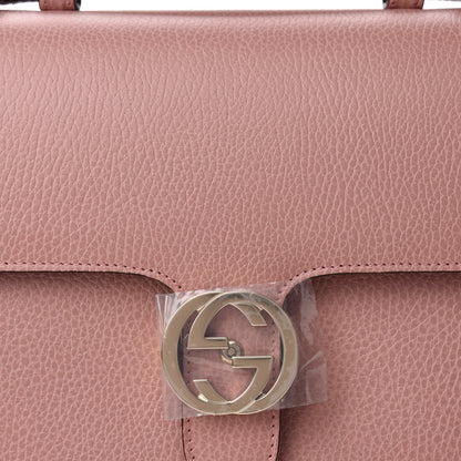 Gucci Dollar Calfskin Medium Interlocking G Top Handle Shoulder Bag Soft Pink 8 of 10