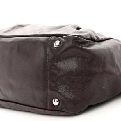 Prada Soft Calfskin Shopping Tote Prugna 9 of 10