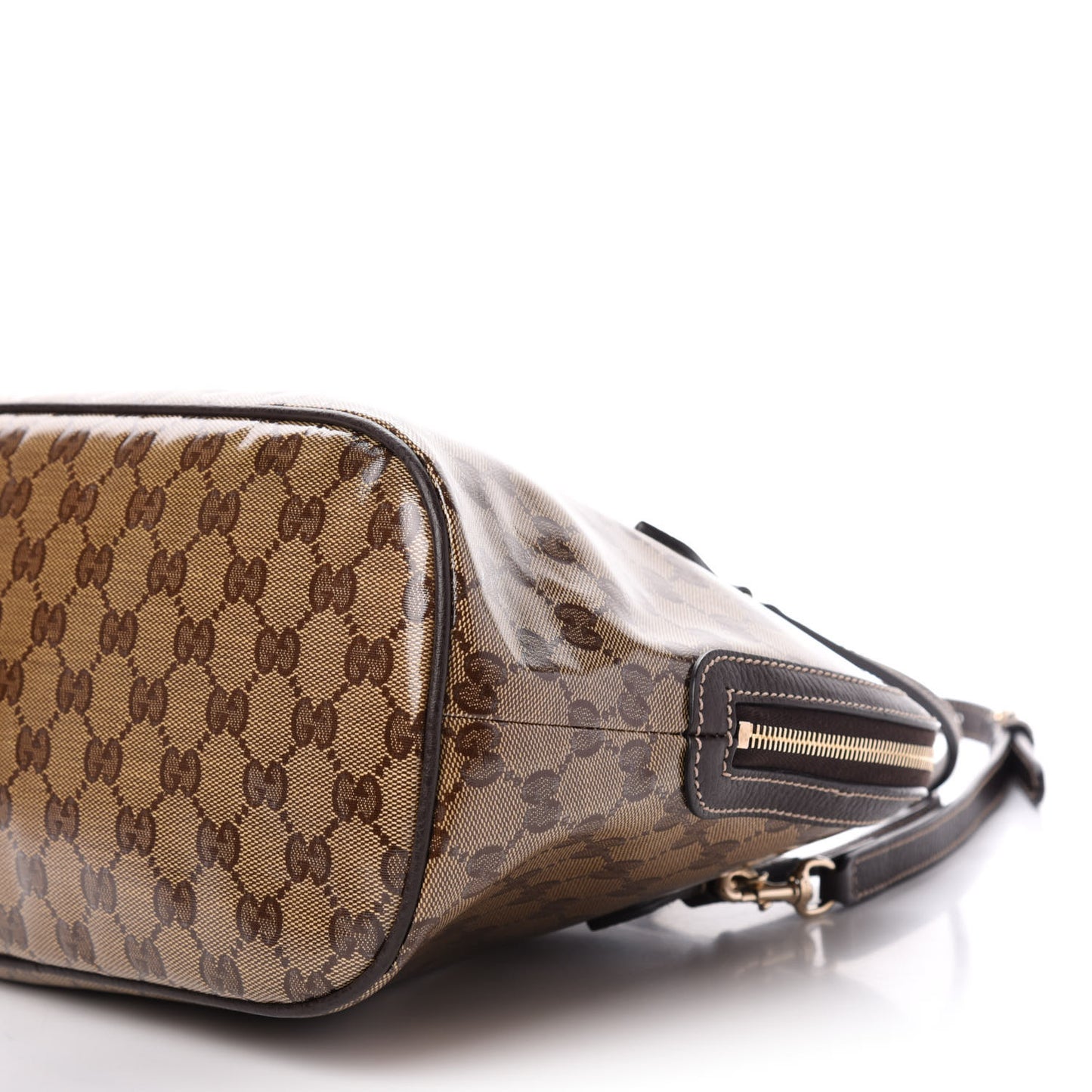 Crystal Monogram Medium Dome Bag Dark Brown