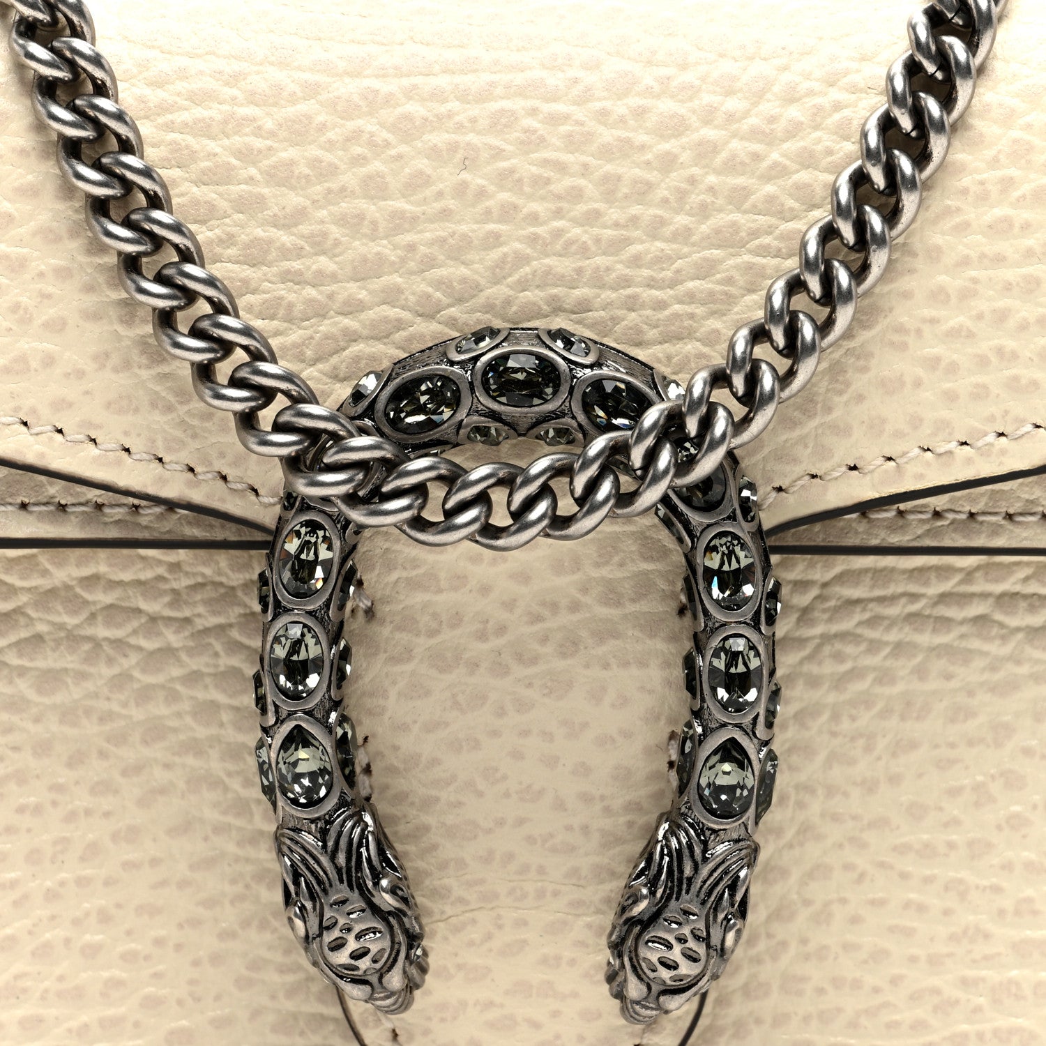 Gucci Dollar Calfskin Crystal Super Mini Dionysus Shoulder Bag Mystic White Black Diamond 7 of 9