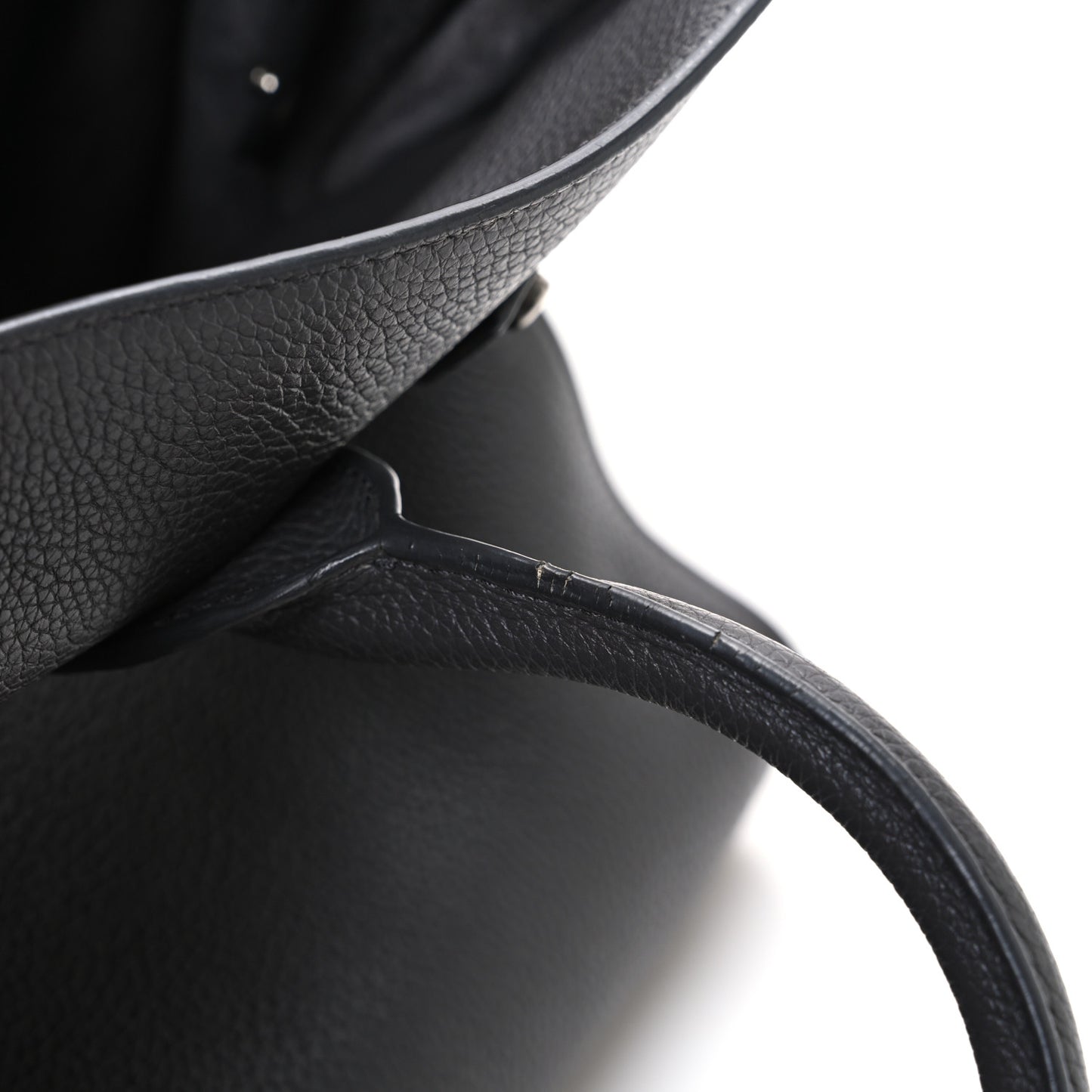 Grained Calfskin Small Supple Sac De Jour Fog