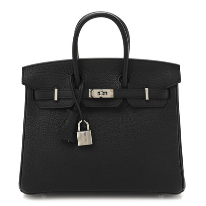 Hermes Togo Horseshoe Birkin 25 Black Anemone 1 of 11