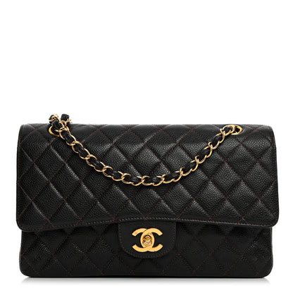 Chanel Caviar Quilted Medium Double Flap Dark Brown 1 of 11