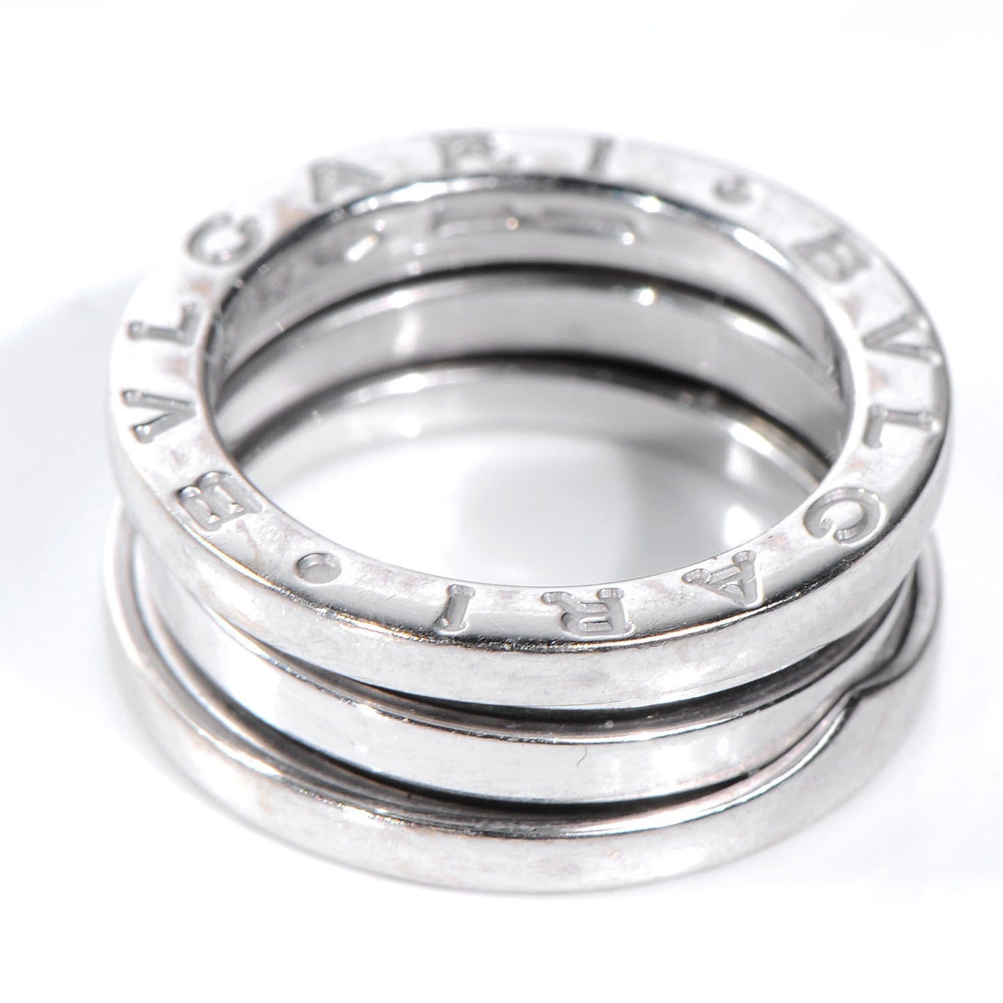 BVLGARI 18k White Gold B.Zero1 Three Band Ring size 4