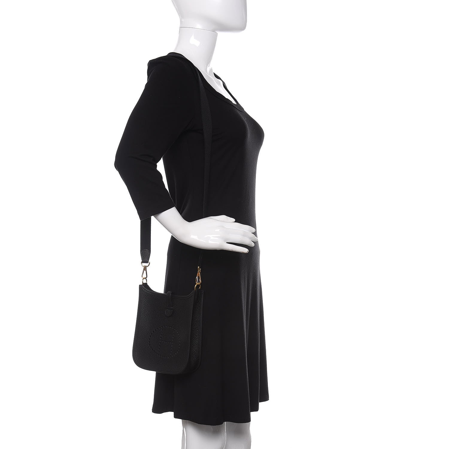 Hermes Taurillon Clemence Evelyne TPM Black 2 of 11