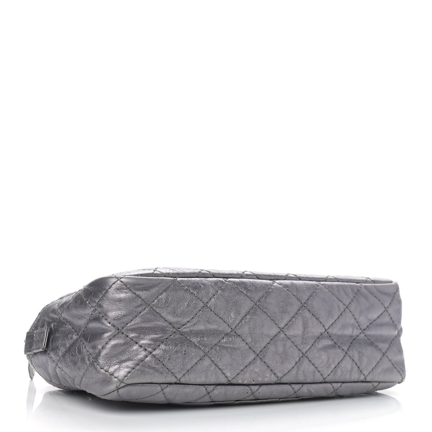 Chanel Metallic Aged Calfskin Quilted Medium Reissue Camera Case Dark Silver 4 of 13