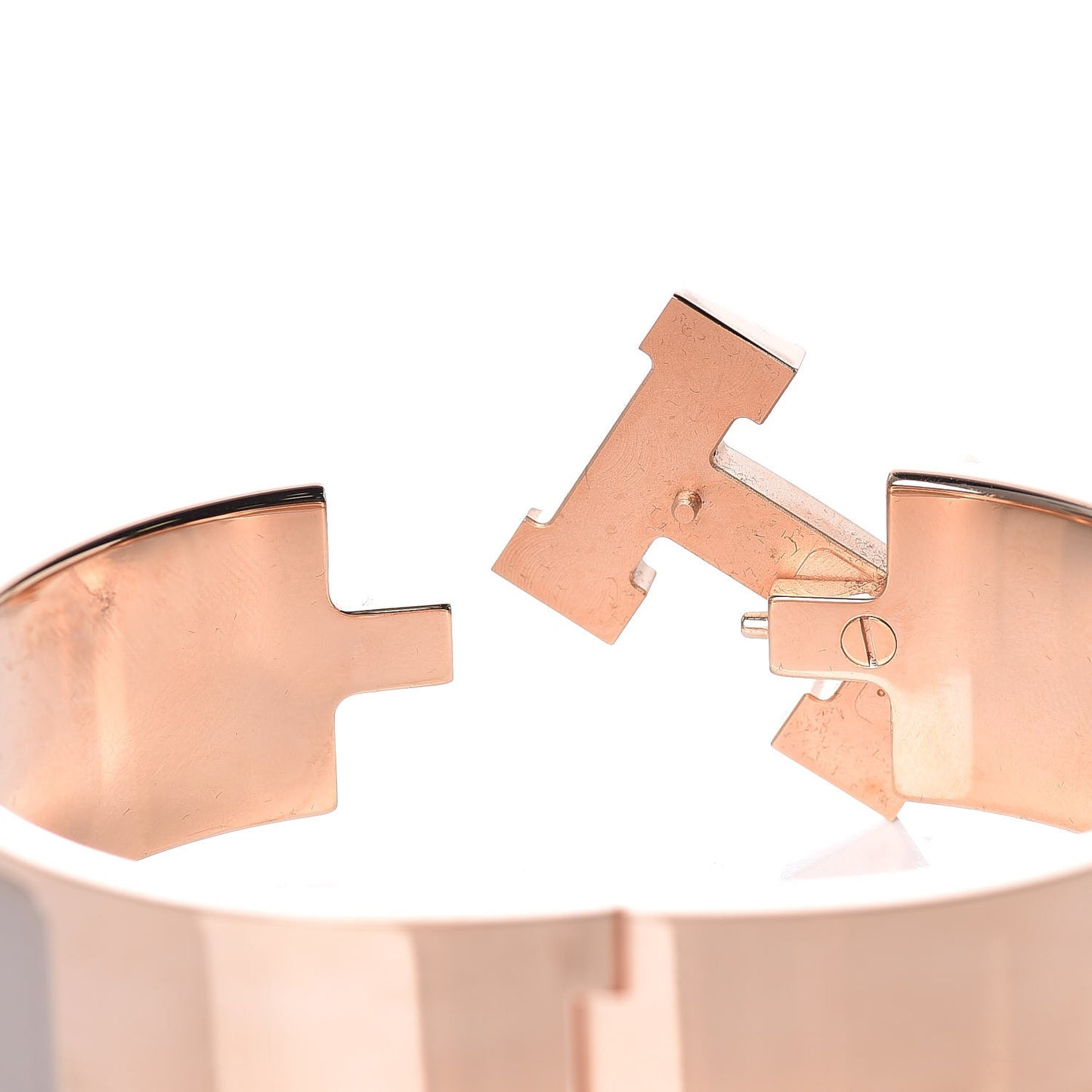 Enamel Wide Clic Clac H Bracelet GM Marron Glace