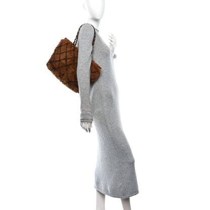 Chanel Lapin Fur Quilt Pattern Tote Brown 2 of 13