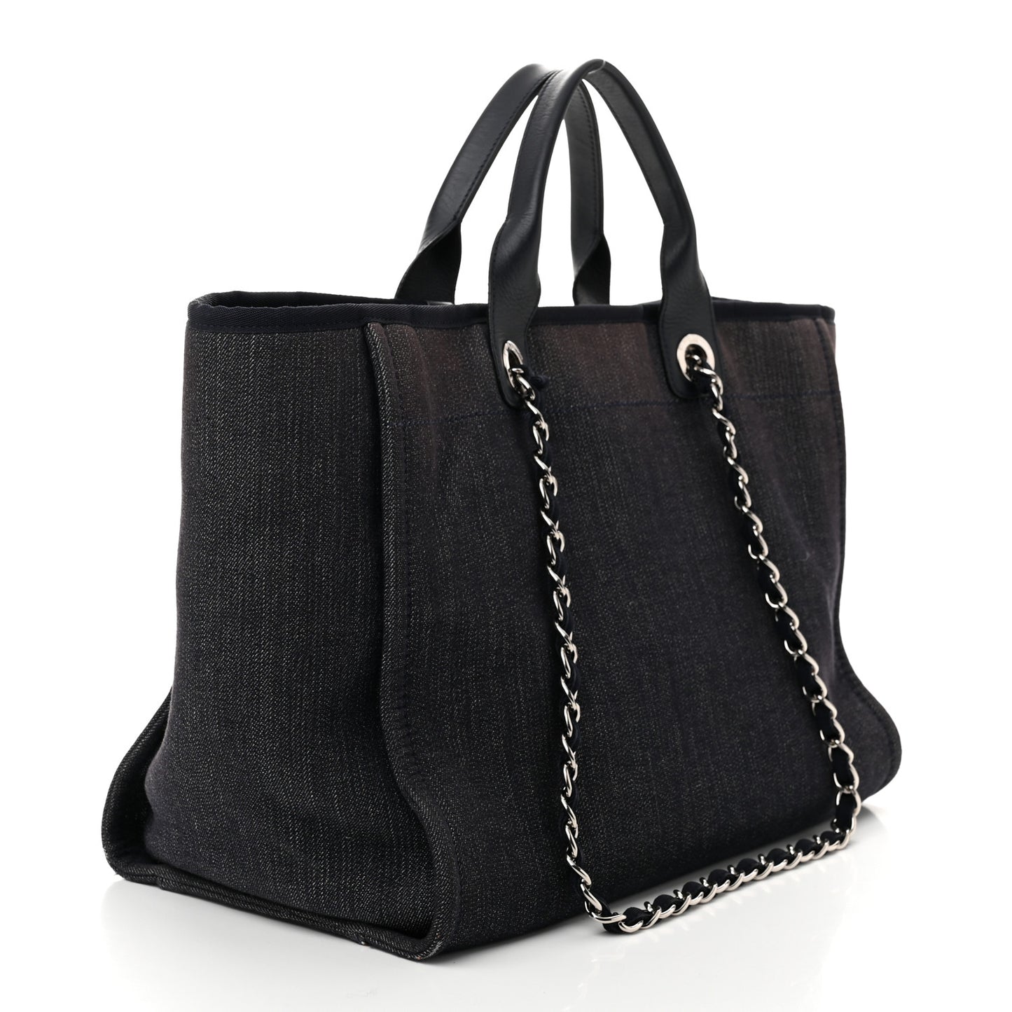 Denim Medium Deauville Tote Blue Orange