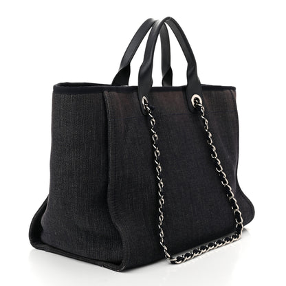 Chanel Denim Medium Deauville Tote Blue Orange 3 of 12