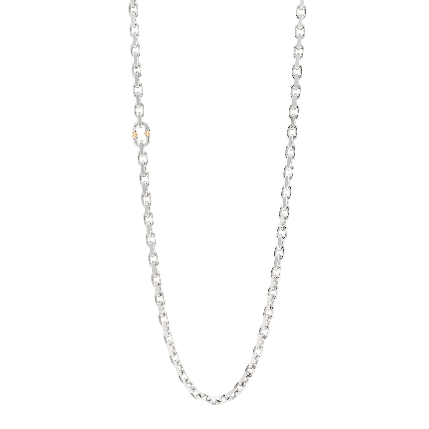 Sterling Silver 18K Yellow Gold Makers Chain Necklace 24"