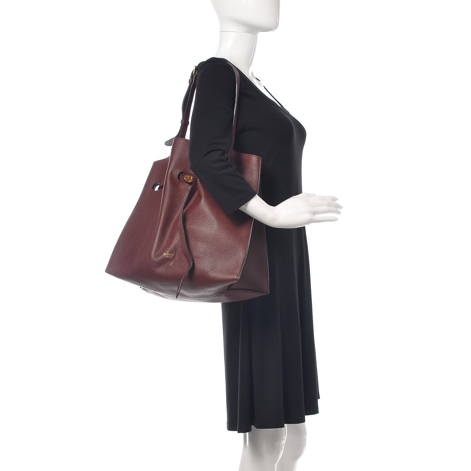 Mulberry Grained Calfskin Small Tyndale Bucket Bag Burgundy 2 of 10