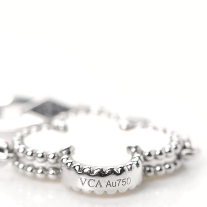 Van Cleef & Arpels 18K White Gold Mother of Pearl 20 Motifs Vintage Alhambra Necklace 4 of 7