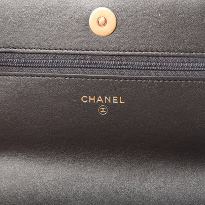 Chanel Sequin Quilted Chanel 19 Wallet On Chain WOC Silver 8 of 12