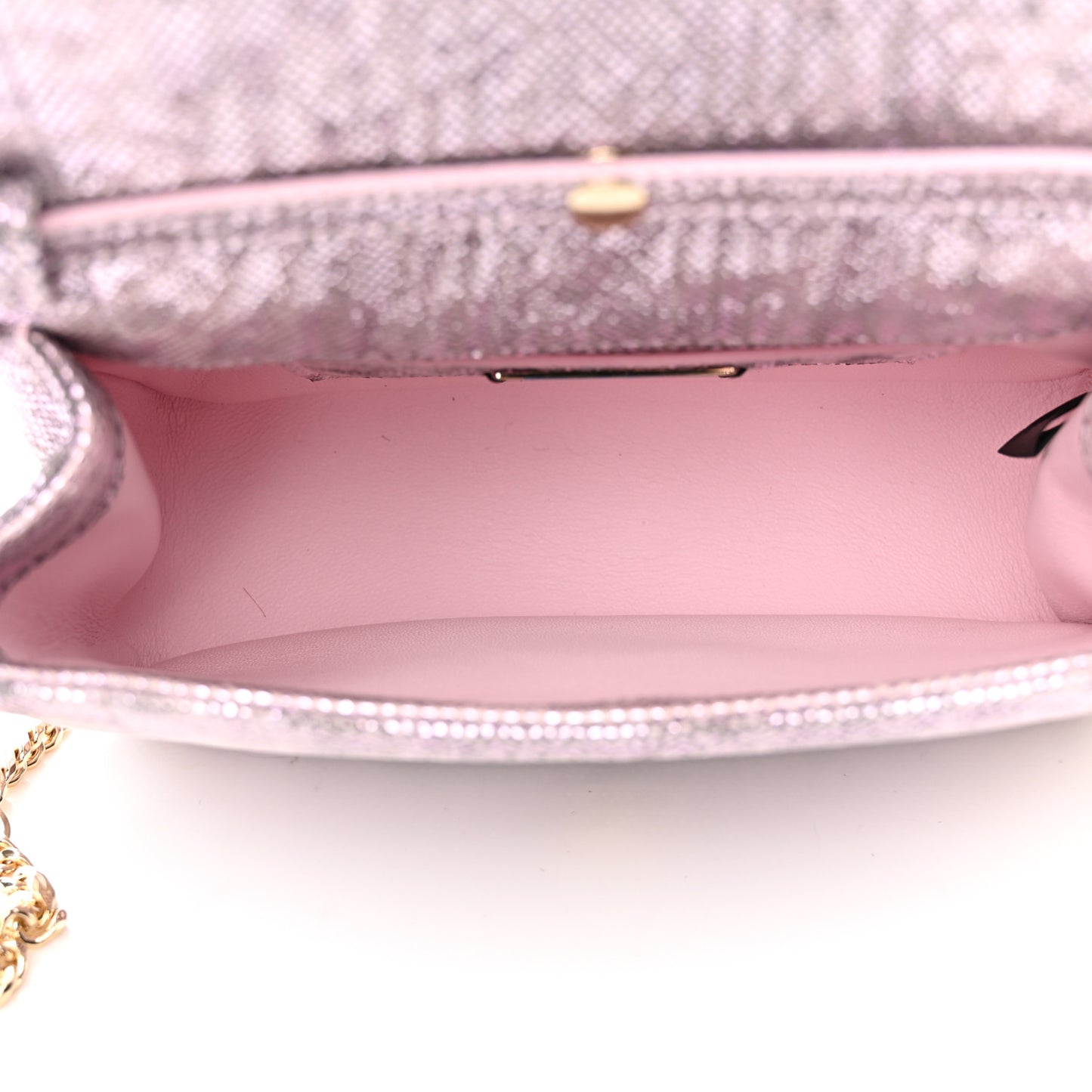 Metallic Karung Matelasse Mini Serpenti Cabochon Crossbody Rosa Di Francia