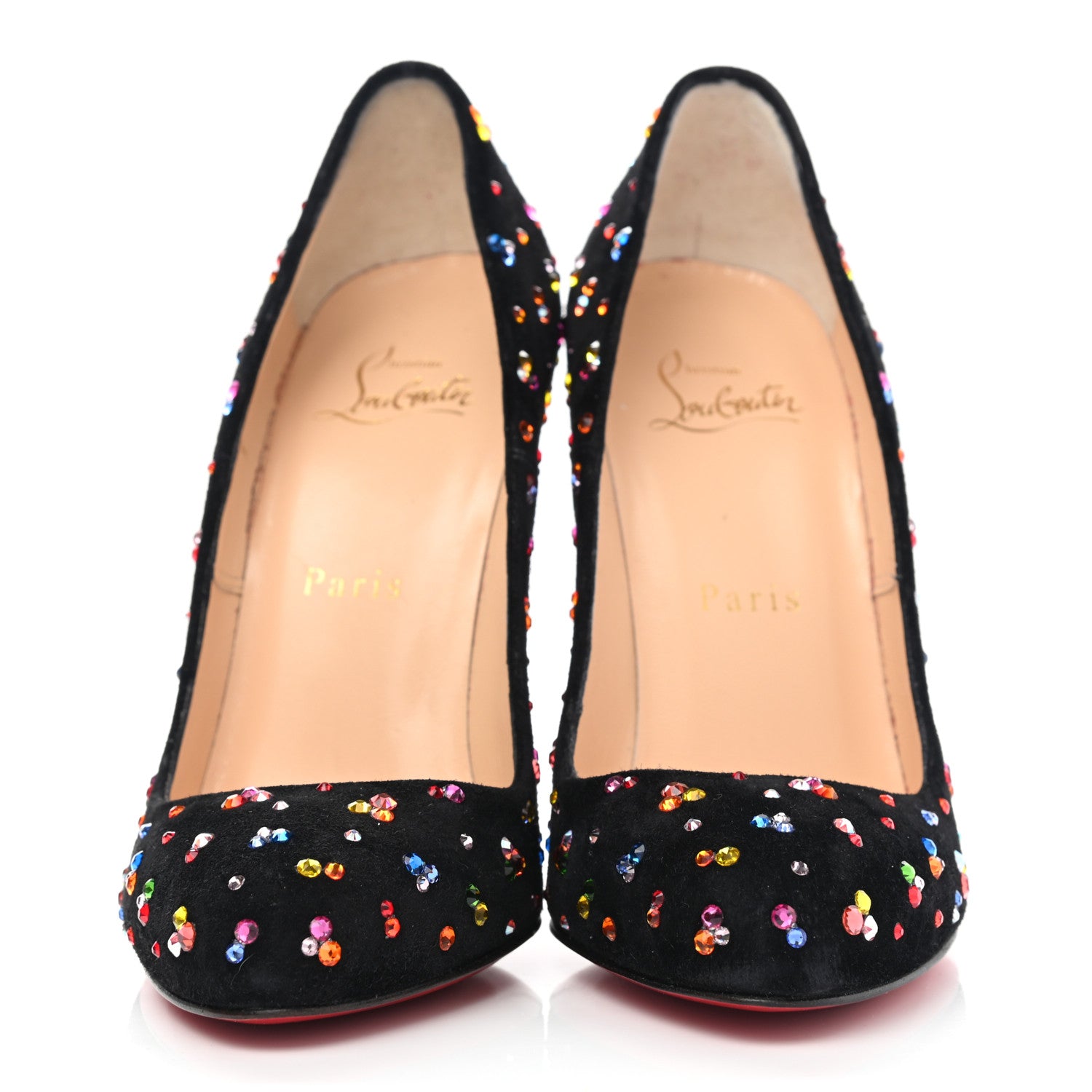 Christian Louboutin Veau Velour Dorissima Clair de Lune 120 Pumps 35.5 Black Multi 2 of 10