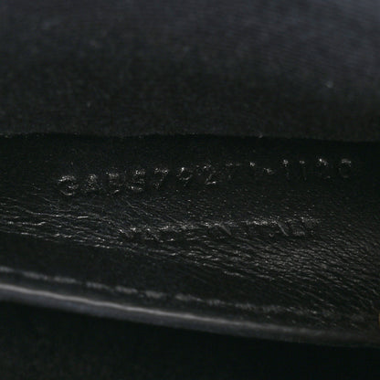 Saint Laurent Shiny Calfskin Crocodile Embossed Manhattan Baguette Black 7 of 10