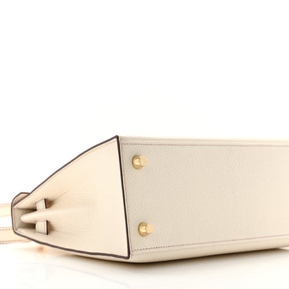 Hermes Chevre Mysore Horseshoe Kelly Sellier 25 Nata Gris Perle Rose Sakura 9 of 11