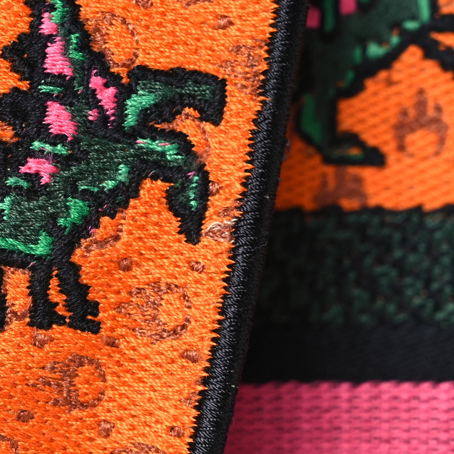 Christian Dior Canvas Embroidered Dino Medium Lady D-Lite Orange Multicolor 11 of 16
