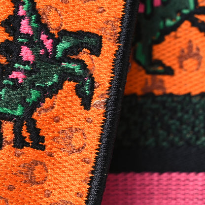 Christian Dior Canvas Embroidered Dino Medium Lady D-Lite Orange Multicolor 11 of 16
