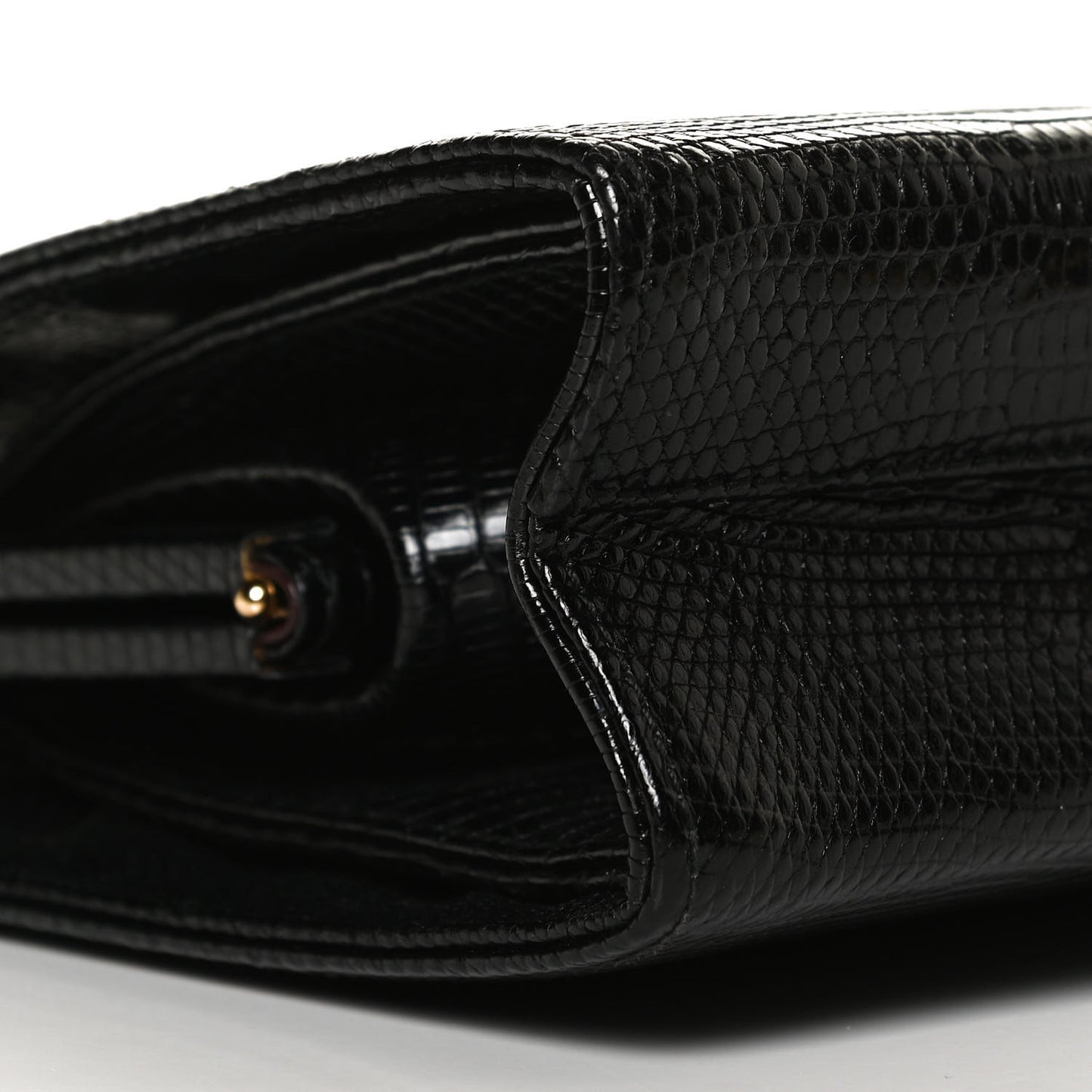 Lizard Zumi Chain Shoulder Bag Black