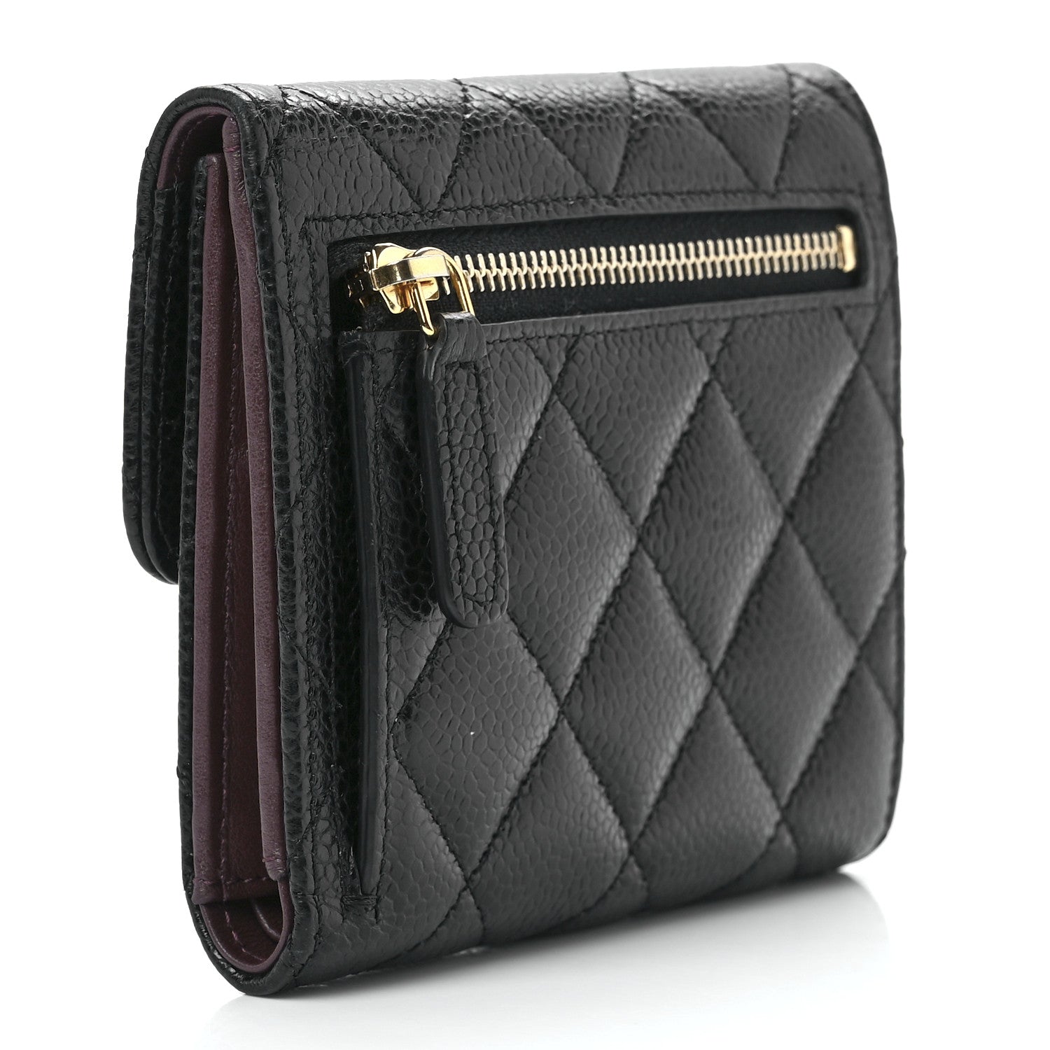 Chanel Caviar Quilted Compact Flap Wallet Black 3 of 15