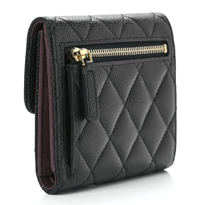 Chanel Caviar Quilted Compact Flap Wallet Black 3 of 15