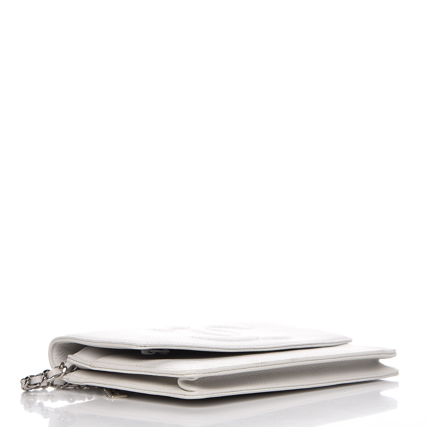 Chanel Caviar Timeless CC Wallet on Chain WOC White 4 of 11