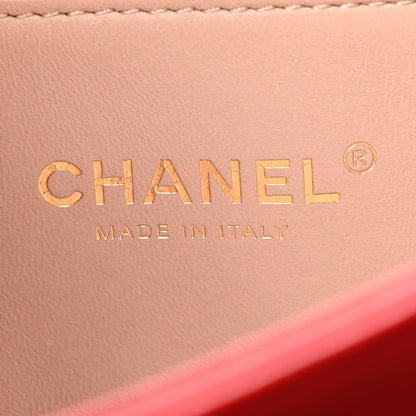 Chanel Iridescent Calfskin Quilted Small Straight Lined Flap Red 8 of 17