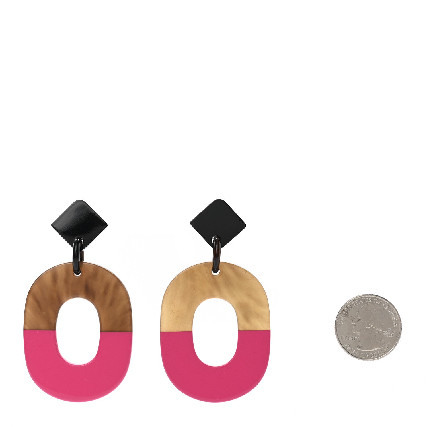 Hermes Buffalo Horn Isthme Earrings Fuchsia 2 of 6