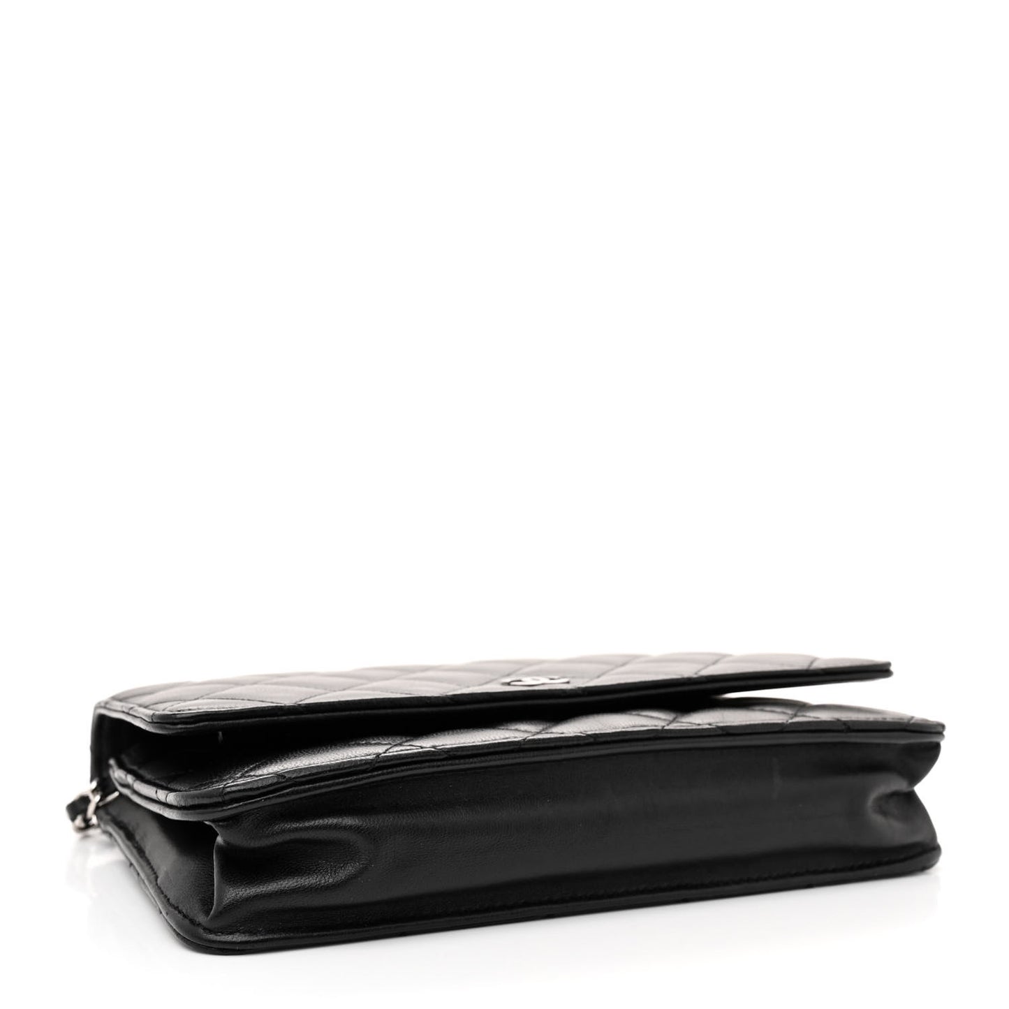 Lambskin Quilted Wallet On Chain WOC Black