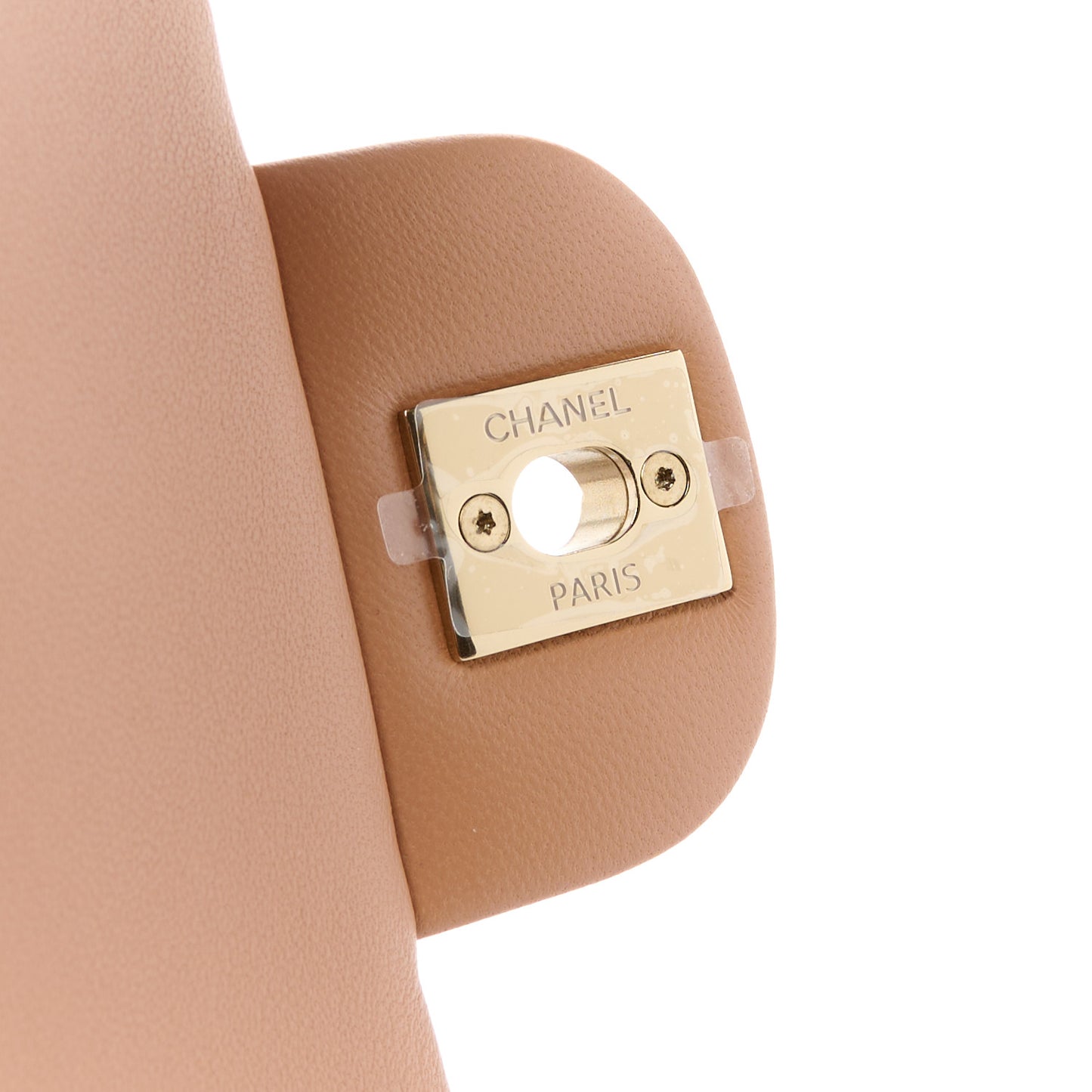 Lambskin Quilted Mini Rectangular Flap Brown