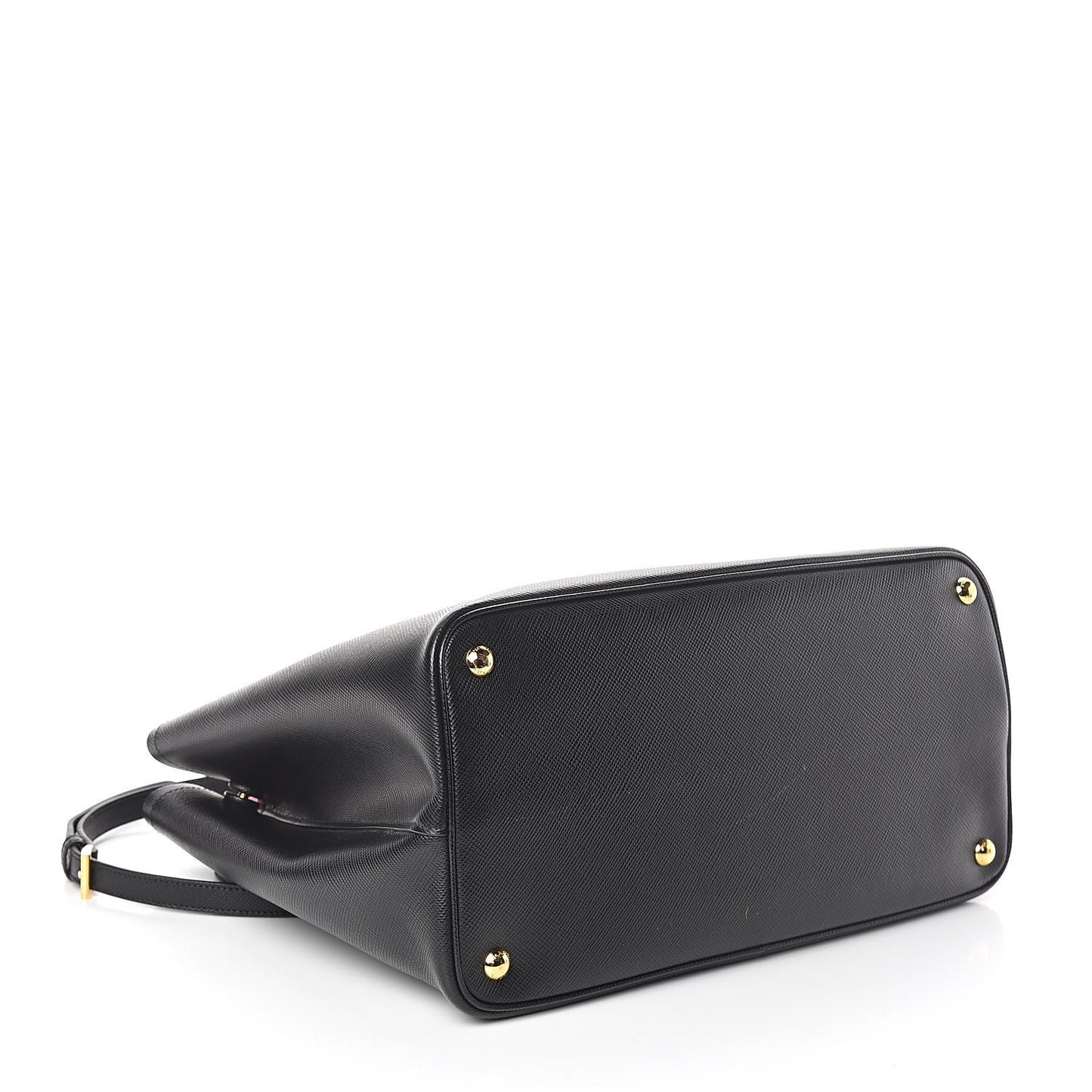 Saffiano Cuir Medium Double Bag Black Fuoco