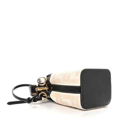 Fendi Canvas Vitello King F is Fendi FF Embroidered Mini Mon Tresor Bucket Bag Grezzo Black 4 of 10