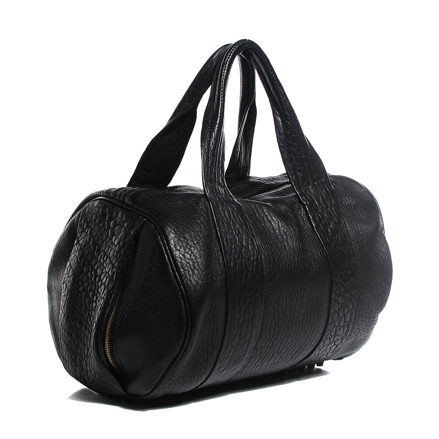 Pebbled Lambskin Rocco Black Antique Brass Hardware