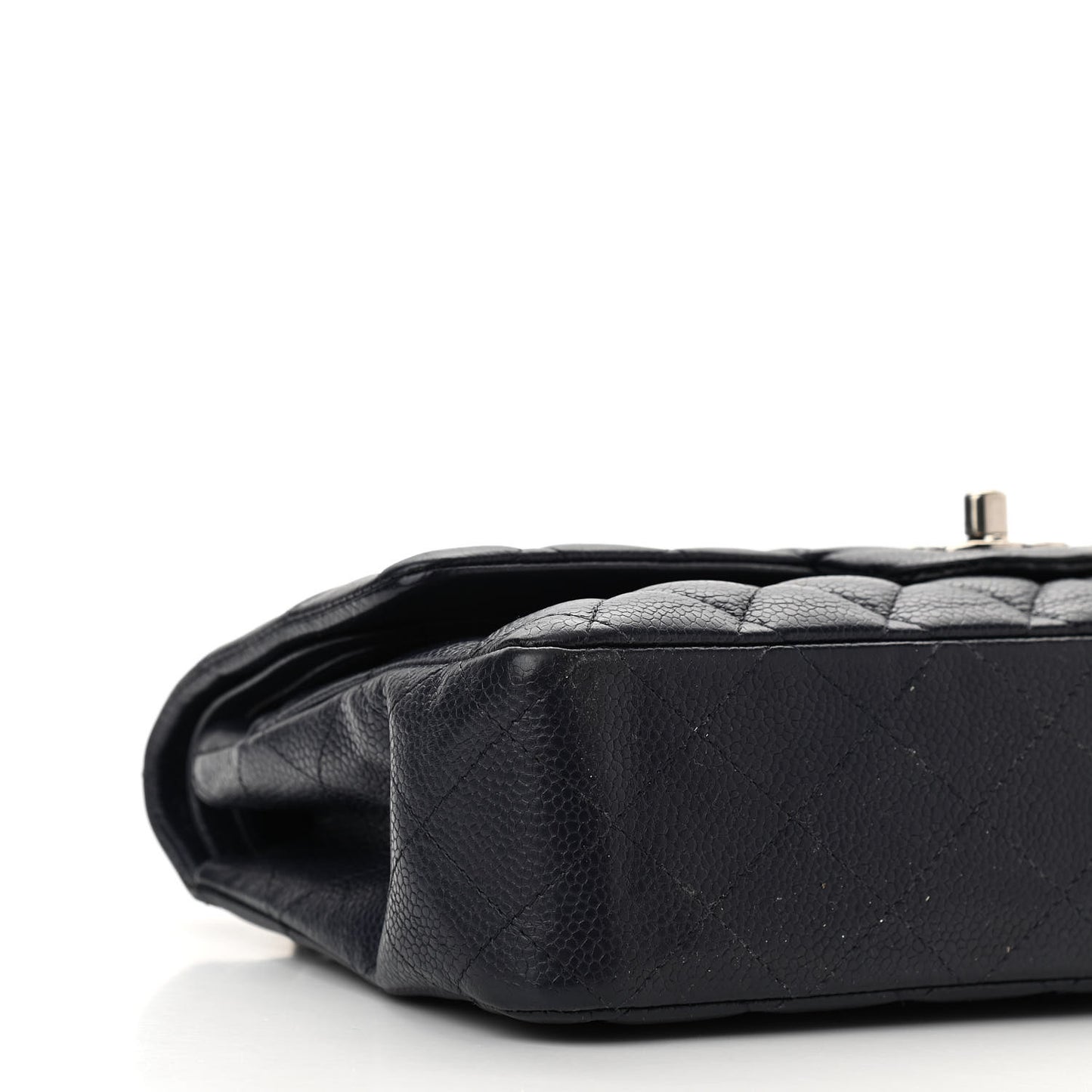 Caviar Quilted Medium Double Flap Navy