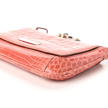Gucci Alligator Shoulder Bag Pink 7 of 10